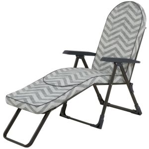 Patio Modena csíkos napozóágy állítható háttámlával kültéri pihenéshez - Napozóágy & Nyugágy