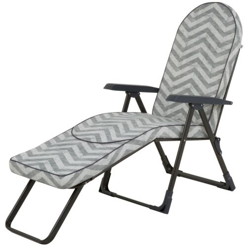 Patio Modena csíkos napozóágy állítható háttámlával kültéri pihenéshez