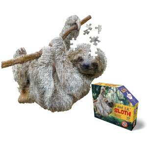 WOW Junior Puzzle - I Am Lil' Sloth 100 Piece Puzzle, Animal Shaped Jigsaw Puzzle, Poster Size, for ages 5+ - Puzzle