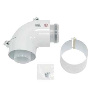 Saunier Duval 90 fokos koncentrikus füstgáz könyök kondenzációs kazánokhoz, 60/100 mm - Saunier Duval