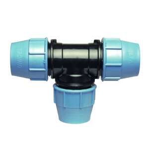 Unidelta KPE T-idom 32mm, kék, ivóvíz és öntözőrendszerekhez - Unidelta