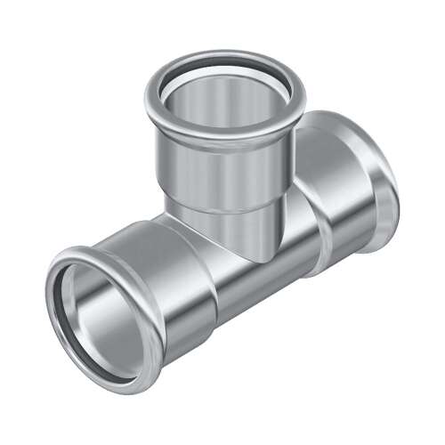 FixTrend Inox press egyenes T-idom, 22 mm - Víz, gáz és fűtés szerelvény