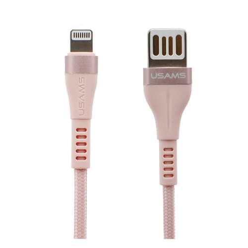 USAMS rózsaszín lightning kábel iPhone-hoz, tartós töltőkábel