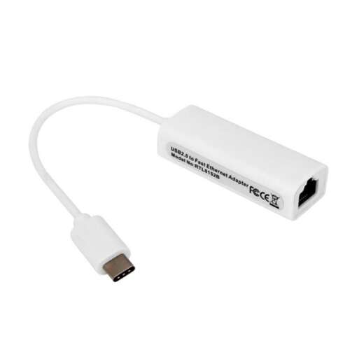 GIGAPACK RJ45 - Type-C adapter kábel LAN csatlakozáshoz, fehér