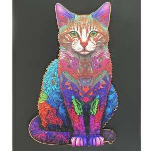 Kész 130 darabos Fa Macska kirakós - Kruzzel