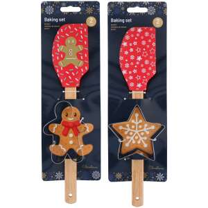 Karácsonyi sütő készlet mézeskalács ember süti kiszúróval és spatulával - Spatula