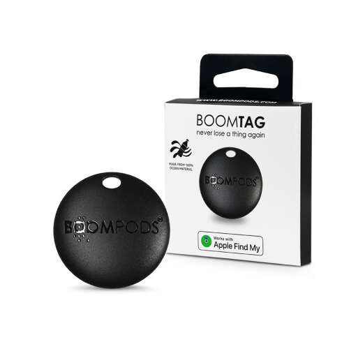 Boompods Boomtag Bluetooth nyomkövető az Apple Find My-hoz, fekete