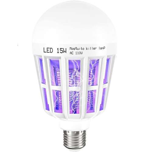 15W LED mosquito killer lamp with UV light, E27 socket