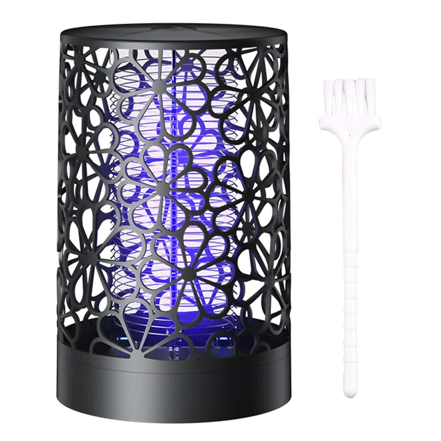 Designer UV Bright Shock Insect Trap with Flower Pattern Protective Grid