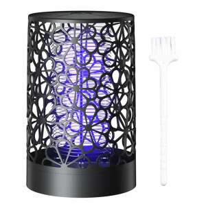 Electric shock mosquito trap, black color, flower pattern design, cleaning brush included - Nonbrand Insect trap