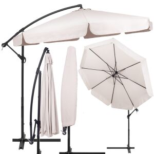 (R) Záhradný dáždnik s banánovým ramenom, s krytom, 300 cm, béžový 118536689
