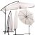 Springos 3m cantilever umbrella with cover and open views