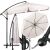 Springos 3m ecru cantilever umbrella with cover and crank detail
