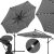 Multiple views of Springos 300cm gray solar powered LED garden umbrella