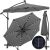 Springos gray solar LED umbrella multiple views
