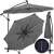 Springos 300 cm cantilever patio umbrella with solar powered LED lights, gray, collage