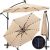 Springos vrtni suncobran sa solarnom LED rasvjetom, 300 cm - Bež 95482372