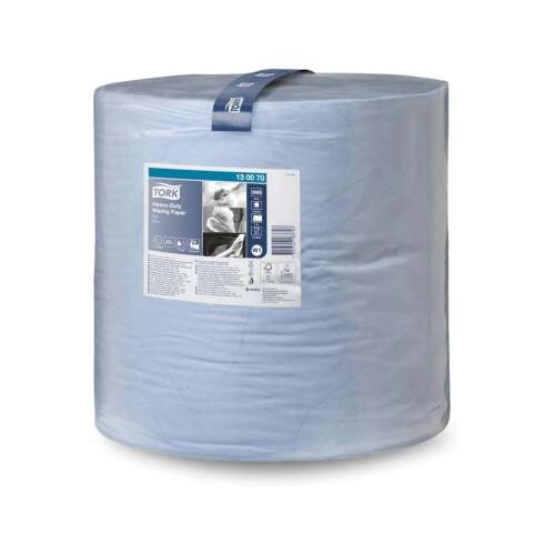 Tork Heavy-Duty Wiping Paper Roll, blue, 130070
