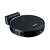 TESLA AI100 robot vacuum cleaner, black, angled view, charging station