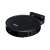 TESLA AI100 robot vacuum cleaner, black, angled view, charging station