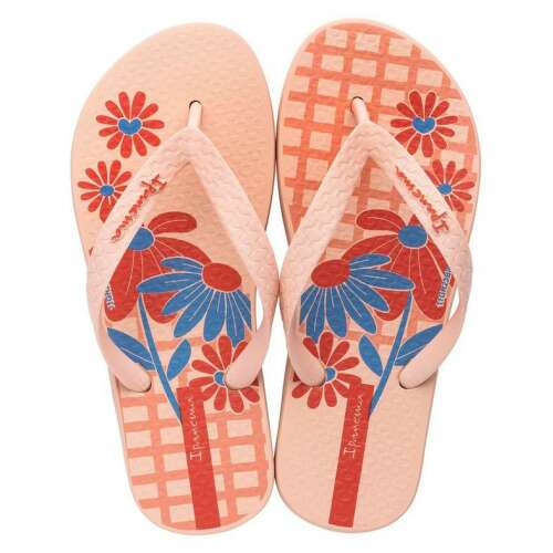 Ipanema Classic XII gyerek papucs bézs színben virágmintával