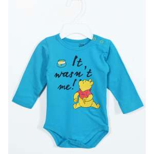 Niebieski body dla niemowląt z długim rękawem z Winnie the Pooh z napisem 'It wasn't me!' i ilustracją Winnie the Pooh - Baba & Tipegő