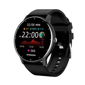 Emeszon® A23 Smartwatch and Fitness Tracker, IP67 waterproof, Bluetooth, call notifications, SMS, social media, physical activity monitoring, sleep, heart rate, pedometer, music player, waterproof