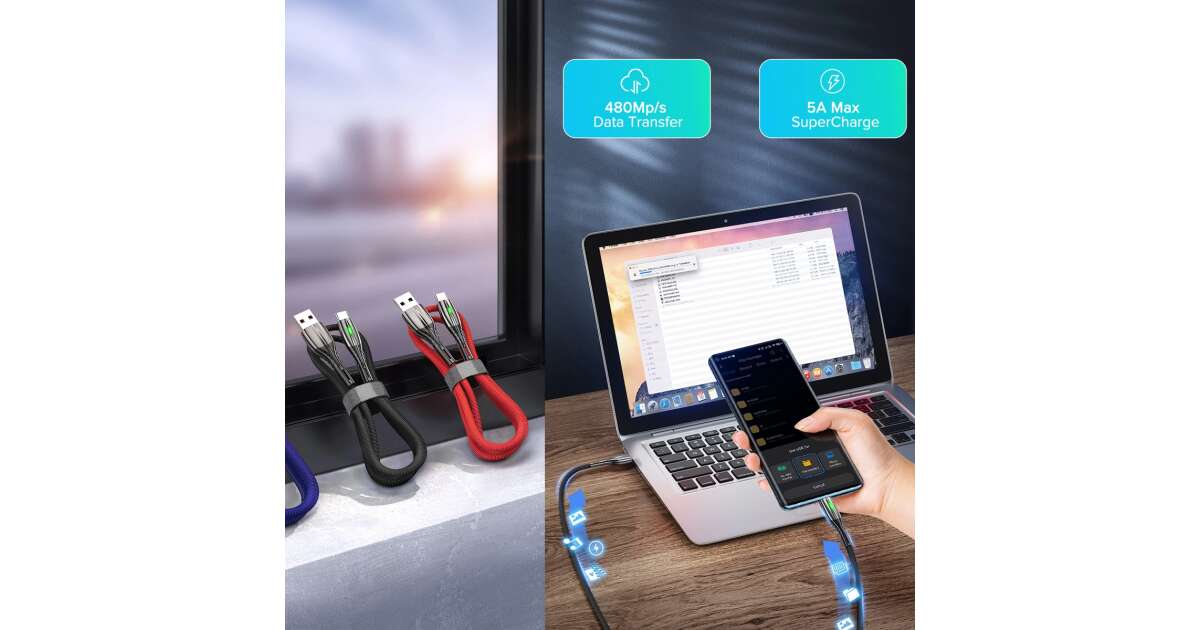 Emeszon - Type-C Gyors Töltési Kábel - 5A - 1m 95519695