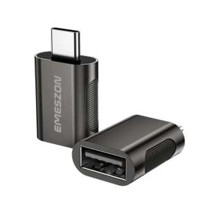 Emeszon USB 3.1 Type-C auf USB Adapter, schwarz, 10 Gbps Datenübertragung - USB-Konverter