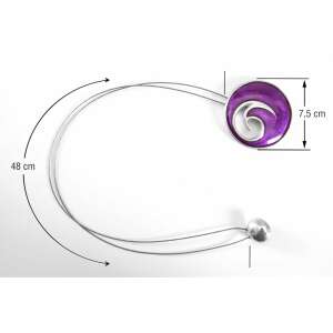 Lila fém függöny elkötő mágnes, csigás mintával, 48 cm hosszú - Függönyelkötő