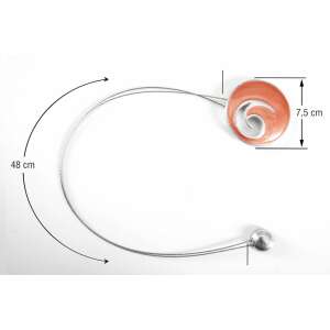 Piros mágneses függöny elkötő 7,5 cm átmérőjű kerek díszítő elemmel és 48 cm hosszú dróttal - Függönyelkötő