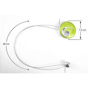 Zöld mágneses függönyelkötő 48 cm-es dróttal, 7,5 cm átmérőjű, Eurofirany - Függönyelkötő
