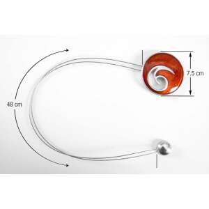 Vörös fém függönyelkötő mágneses záródással, 48 cm hosszú, 7.5 cm átmérőjű - Függönyelkötő