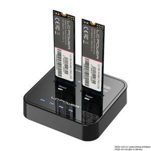LC Power LC-DOCK-M2-NVME dupla NVMe M.2 SSD dokkoló állomás két SSD-vel - LC-power