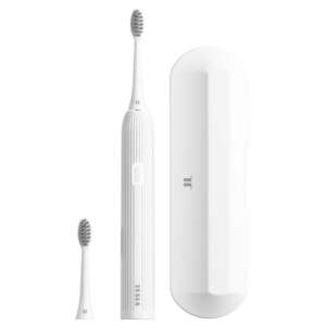Tesla TSL-PC-TS200W Sonic Electric Toothbrush, White, with two brush heads and charging stand - Mouth shower and Electric toothbrush