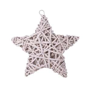 Hasított vessző akasztós csillag fehér 32x32x8cm 95526782 - Nonbrand Karácsonyi dekoráció