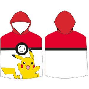 Plážová osuška pončo s kapucňou Pokémon Pikachu, 50x115 cm - Carbotex