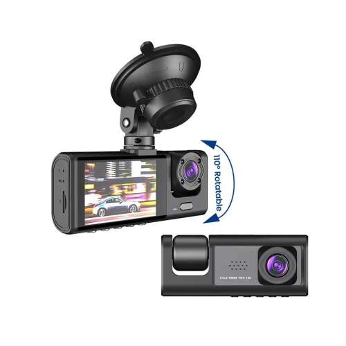 ILIKE Autos DVR háromszoros autó kamera Full HD 1080P fekete színű
