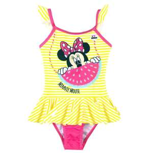 Жълто-розов райест бански костюм Minnie Mouse с принт на диня, за момичета на 8-9 години - Детски бански костюми