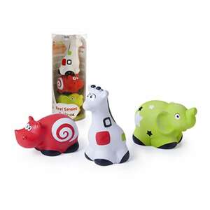 Sada hračiek do kúpeľa Puha állatkák, obsahuje žirafu, hrocha a slona - Miniland