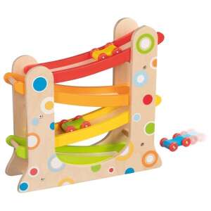 Fa autópálya három autóval, színes és szórakoztató a gyerekeknek - Goki