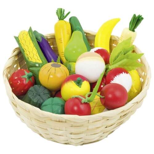 Kosaras gyümölcs és zöldség (játék élelmiszer szett)