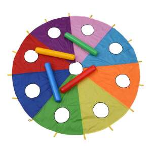 Rainbow parachute game for kids, cooperative outdoor game for teamwork and fun - Outdoor Toy