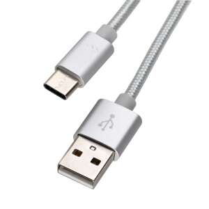 INVINCIO® USB-A - USB-C töltőkábel, 1 méter, ezüst - Töltő, töltőkábel és egyéb kábel