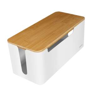 Logilink cable box, white with bamboo lid, 320x140x130 mm - Computers and Accessory