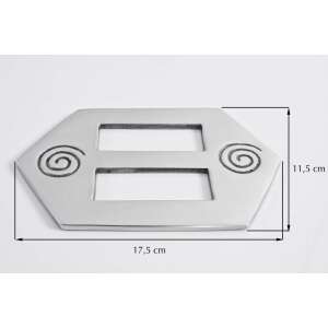 Ezüst függönytű spirális mintával, 17,5 cm x 11,5 cm - Függönyelkötő