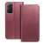 Husă flip cu suport pentru carduri, Xiaomi Redmi Note 13 4G, bordou, Smart Magneto, vedere din față și din spate