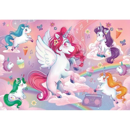 Clementoni Unicorni Maxi Puzzle, 24 piese, ilustrație colorată cu unicorni