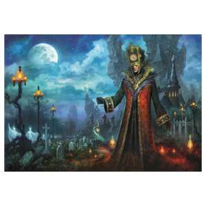 Der Herr der Zeit 1000-teiliges Puzzle von Clementoni, zeigt eine mysteriöse Figur in einer Friedhofsumgebung - Puzzle & Rätsel