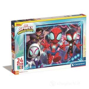 Clementoni Spidey și prietenii săi uimitori Puzzle Maxi de 24 piese, cu Spider-Man, Miles Morales și Ghost-Spider - Clementoni Puzzle